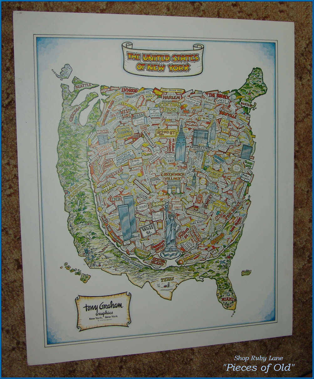 Tony Graham "The United States of New York" Vintage Poster Tony Graham "The United States of New York" Vintage Poster