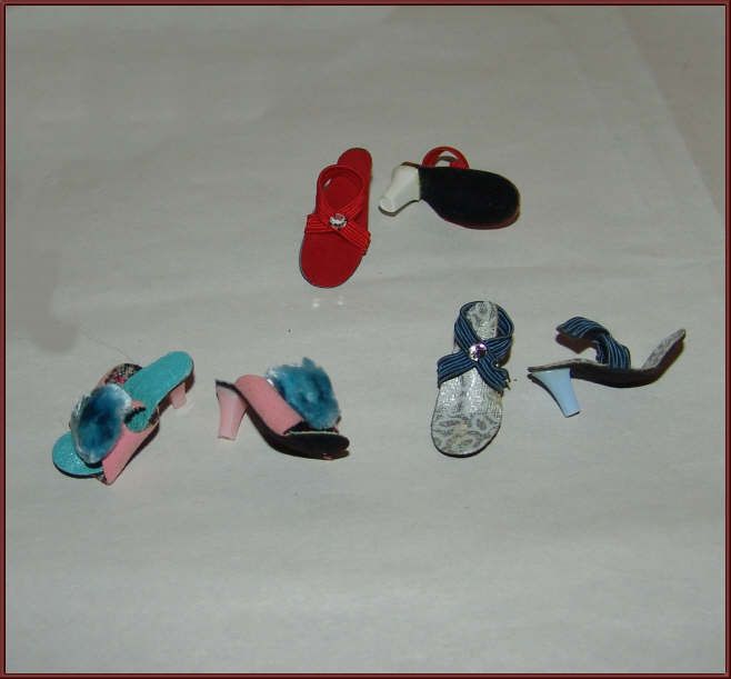 7 Pair of Shoes for Vogue Jill Doll, Strappy Heels & Mules 7 Pair of Shoes for Vogue Jill Doll, Strappy Heels & Mules