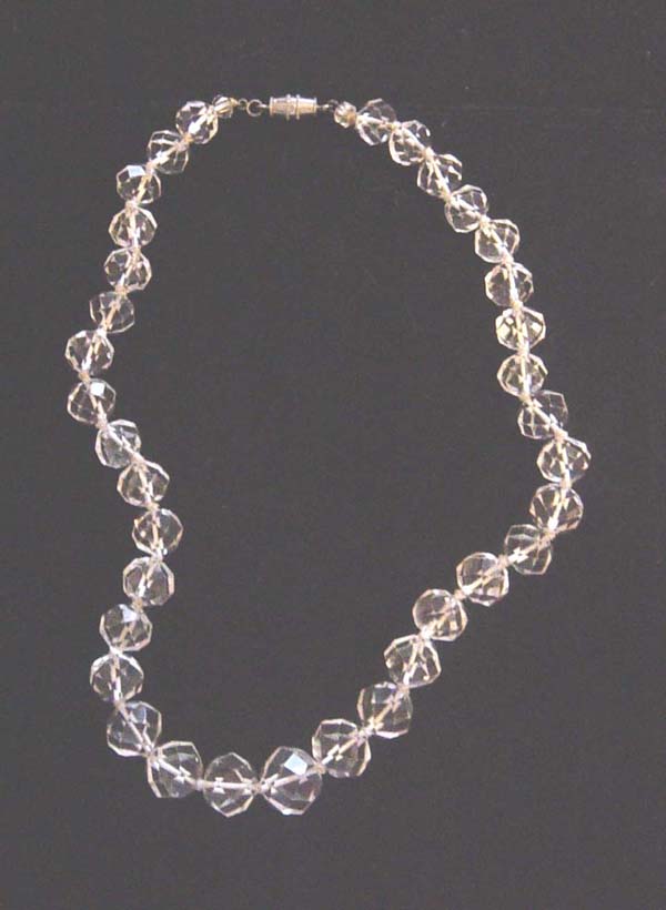 Gorgeous Old Chunky, Clear Faceted-Glass Necklace Gorgeous Old Chunky, Clear Faceted-Glass Necklace