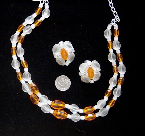 LAST CHANCE! Glass & Plastic Demi-Parure: Western Germany: Orig. Card: "Mad Men" -Worthy! LAST CHANCE! Glass & Plastic Demi-Parure: Western Germany: Orig. Card: "Mad Men" -Worthy!