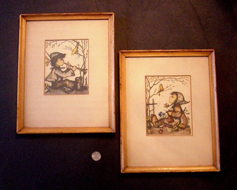 LAST CHANCE! Vintage B HUMMEL Matted, Framed Print Duo LAST CHANCE! Vintage B HUMMEL Matted, Framed Print Duo