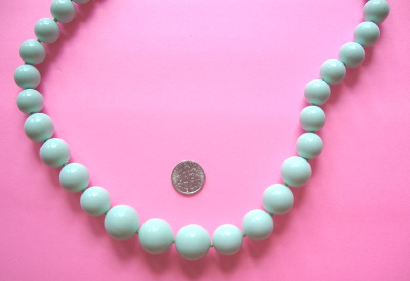 LAST CHANCE! Glass-Like, Cool Pale-Green Vintage Beaded Necklace: Long! LAST CHANCE! Glass-Like, Cool Pale-Green Vintage Beaded Necklace: Long!