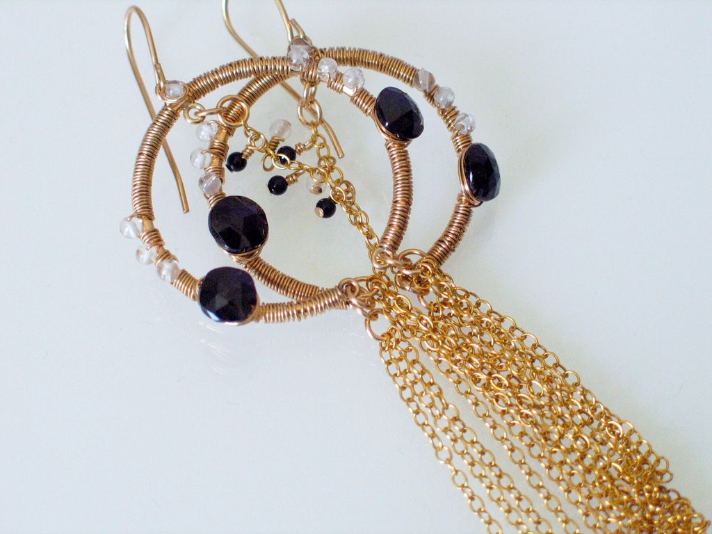 14k Gold Fill & Spinel Earrings by Pilula Jula 'Stellar' 14k Gold Fill & Spinel Earrings by Pilula Jula 'Stellar'