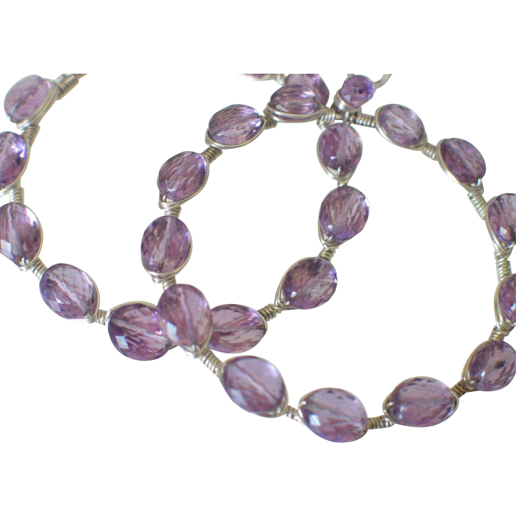 Gem Amethyst Hoop Earrings by Pilula Jula 'Ambitious' Gem Amethyst Hoop Earrings by Pilula Jula 'Ambitious'
