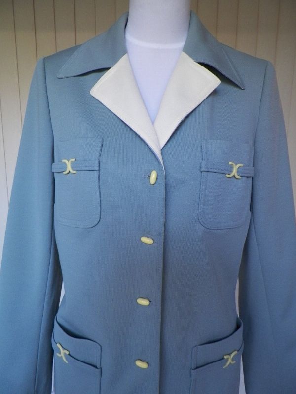 1960s / 1970s Dusty Blue Jacket & Skirt - Butte Knit 1960s / 1970s Dusty Blue Jacket & Skirt - Butte Knit