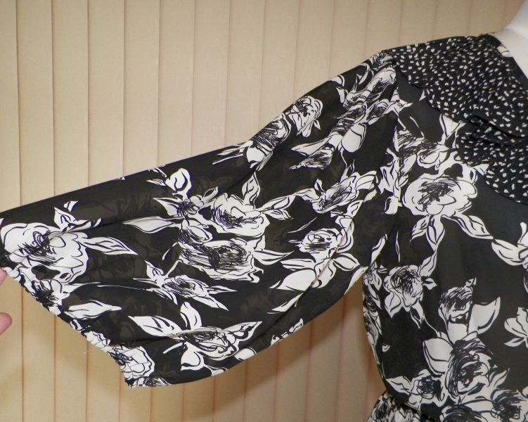 1980s Black & White Gypsy Style Dress - Lillie Rubin 1980s Black & White Gypsy Style Dress - Lillie Rubin