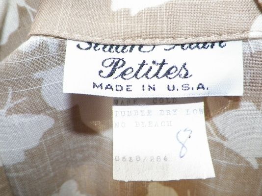 1980s Taupe Dress w/Butterfly Design 1980s Taupe Dress w/Butterfly Design