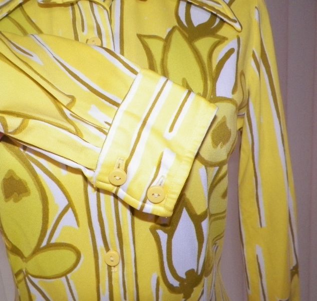1970s Yellow Floral Long Sleeve Polyester Blouse - Vera 1970s Yellow Floral Long Sleeve Polyester Blouse - Vera