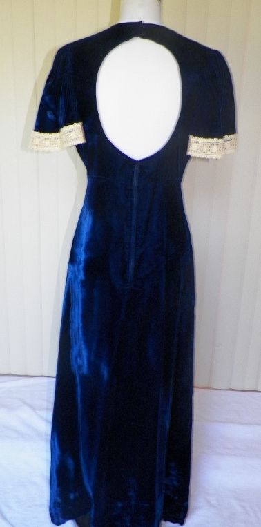 1970s Royal Blue Velvet Gown 1970s Royal Blue Velvet Gown