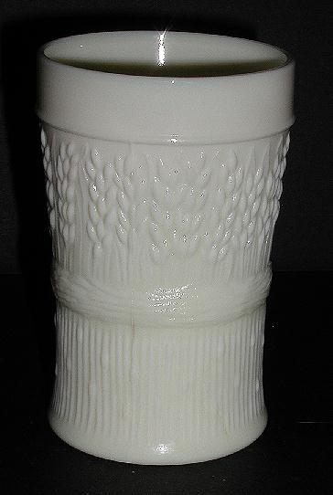 Old Northwood Glass Custard Glass Tumbler Harvest Flower Signed Banded Wheat & Floral Old Northwood Glass Custard Glass Tumbler Harvest Flower Signed Banded Wheat & Floral