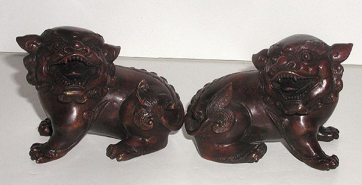 Pair Vintage fabulous Amazingly Detailed Heavy Bronze Oriental Foo Dog Figurines Pair Vintage fabulous Amazingly Detailed Heavy Bronze Oriental Foo Dog Figurines