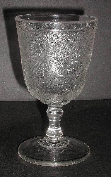 Early American Pattern Glass EAPG Water Goblet Rose In Snow Pattern Early American Pattern Glass EAPG Water Goblet Rose In Snow Pattern