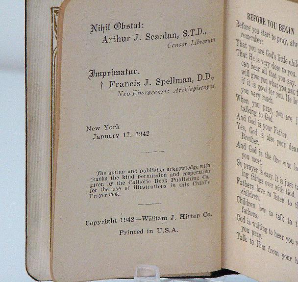 1942 Little Child Of God Prayerbook By Rev. Daniel A Lord 174 Pages 24 Color Plates 1942 Little Child Of God Prayerbook By Rev. Daniel A Lord 174 Pages 24 Color Plates
