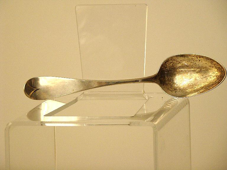 Joseph Moulton Newburyport MA Circa 1850s Coin Silver 8 1/4" Serving Spoon Joseph Moulton Newburyport MA Circa 1850s Coin Silver 8 1/4" Serving Spoon