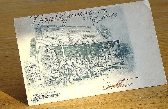 1903 Black Americana postcard "On The Plantation " Greetings From The Sunny South 1903 Black Americana postcard "On The Plantation " Greetings From The Sunny South
