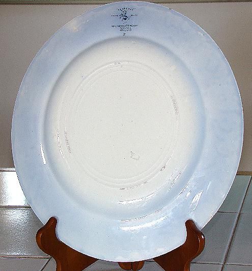 Scarce Hollinshead & Kirkham Flow Blue 9 7/8" plate Florence Pattern Scarce Hollinshead & Kirkham Flow Blue 9 7/8" plate Florence Pattern