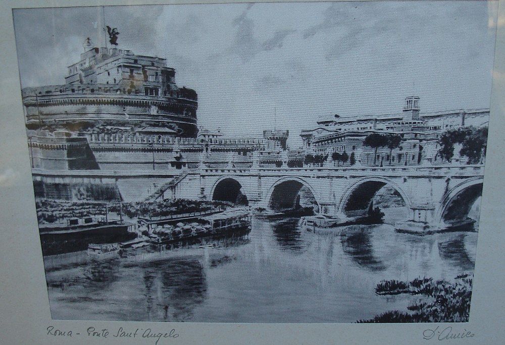 Vintage Black & White Italian Silk Screen Print - Artist Signed Vintage Black & White Italian Silk Screen Print - Artist Signed