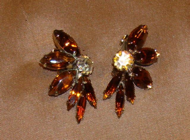 Smoky Topaz Rhinestone Earrings Smoky Topaz Rhinestone Earrings