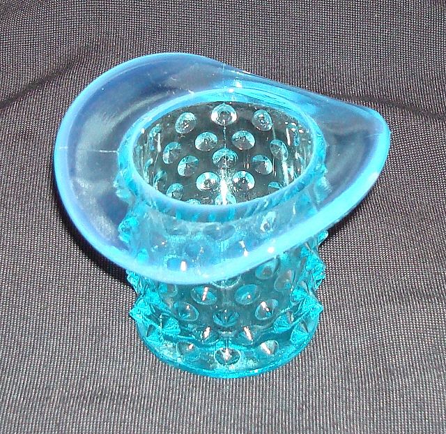 Fenton Blue Opalescent Hobnail Hat Fenton Blue Opalescent Hobnail Hat