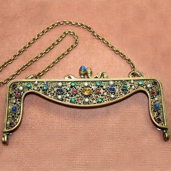 Gorgeous Jeweled Purse Frame Made in Austria Gorgeous Jeweled Purse Frame Made in Austria