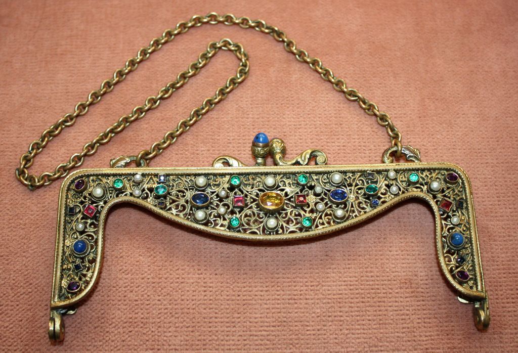 Gorgeous Jeweled Purse Frame Made in Austria Gorgeous Jeweled Purse Frame Made in Austria