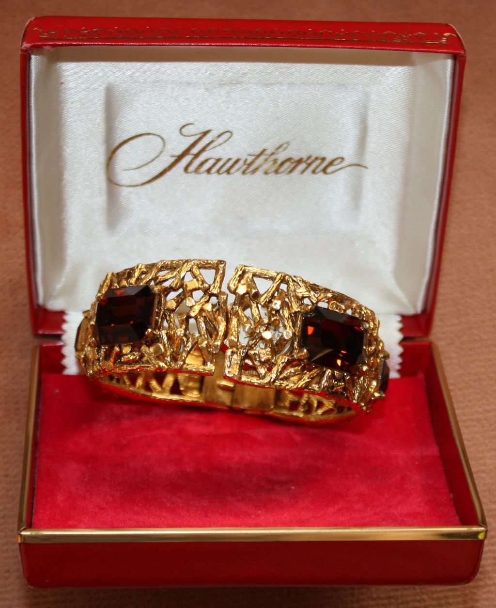 Vintage Hawthorne Watch In a Gorgeous Jeweled Hinged Bangle with Original Box Vintage Hawthorne Watch In a Gorgeous Jeweled Hinged Bangle with Original Box