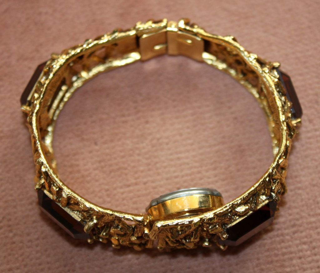 Vintage Hawthorne Watch In a Gorgeous Jeweled Hinged Bangle with Original Box Vintage Hawthorne Watch In a Gorgeous Jeweled Hinged Bangle with Original Box