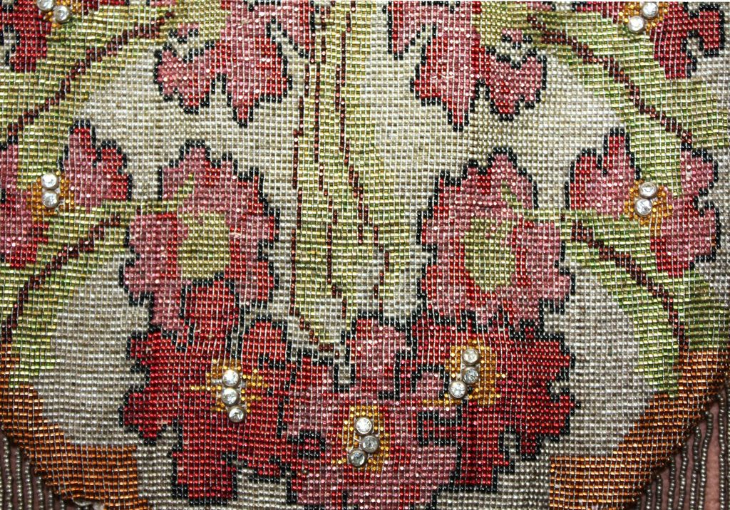 c.1920's Gorgeous French Cut Steel Floral Purse with Bezel Set Rhinestones c.1920's Gorgeous French Cut Steel Floral Purse with Bezel Set Rhinestones