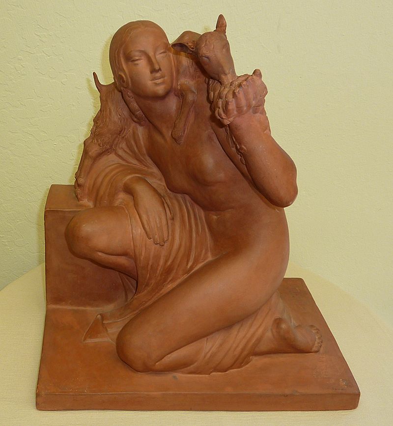1930 - Art Deco terra cotta sculpture signed Fanny Roset 1930 - Art Deco terra cotta sculpture signed Fanny Roset