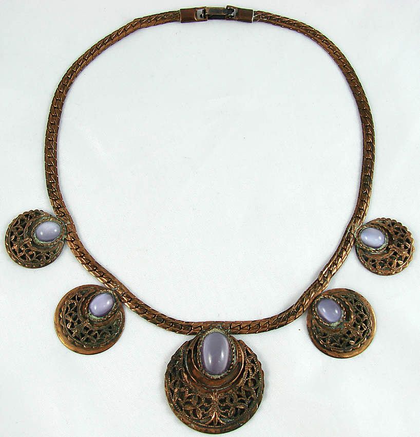 Vintage 1950s Roslyn Hoffman Necklace // Copper Disc Vintage 1950s Roslyn Hoffman Necklace // Copper Disc