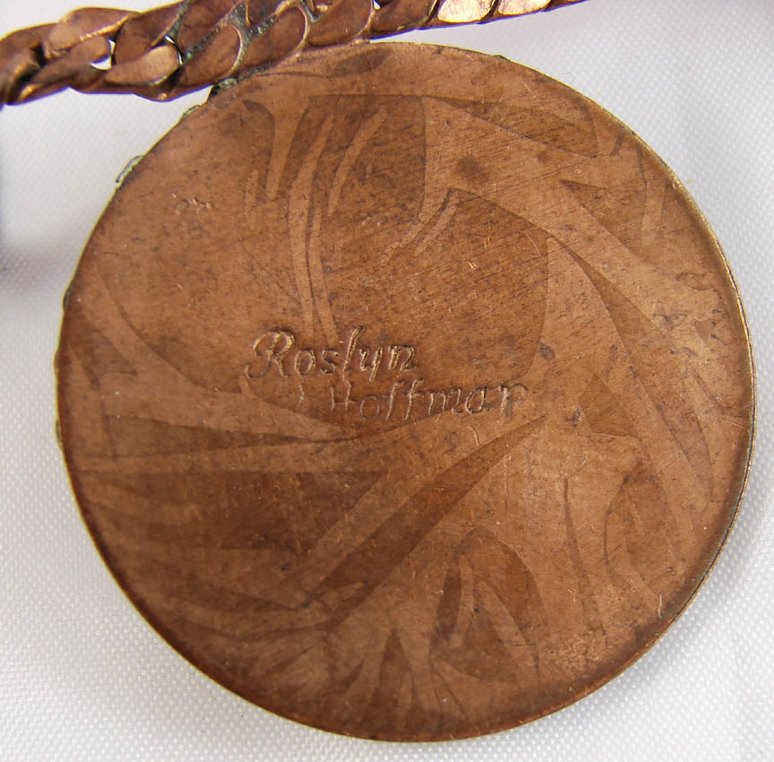 Vintage 1950s Roslyn Hoffman Necklace // Copper Disc Vintage 1950s Roslyn Hoffman Necklace // Copper Disc