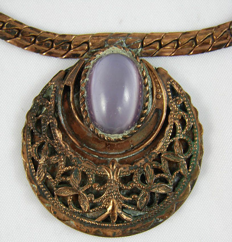 Vintage 1950s Roslyn Hoffman Necklace // Copper Disc Vintage 1950s Roslyn Hoffman Necklace // Copper Disc