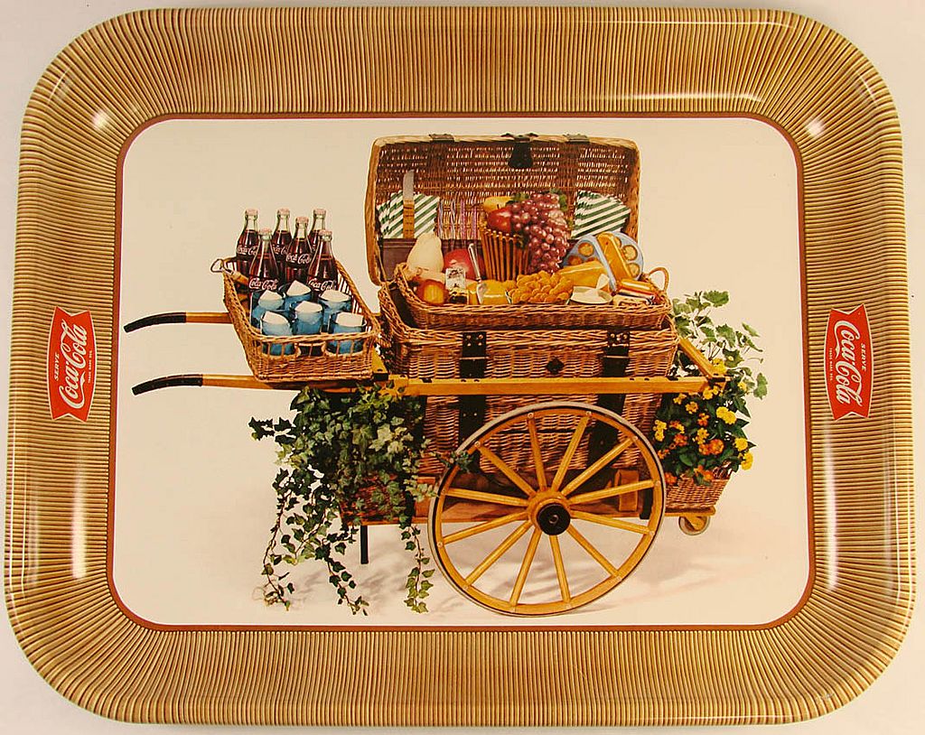 Vintage Original 1958 Coca Cola COKE Picnic Basket Cart Tray Vintage Original 1958 Coca Cola COKE Picnic Basket Cart Tray