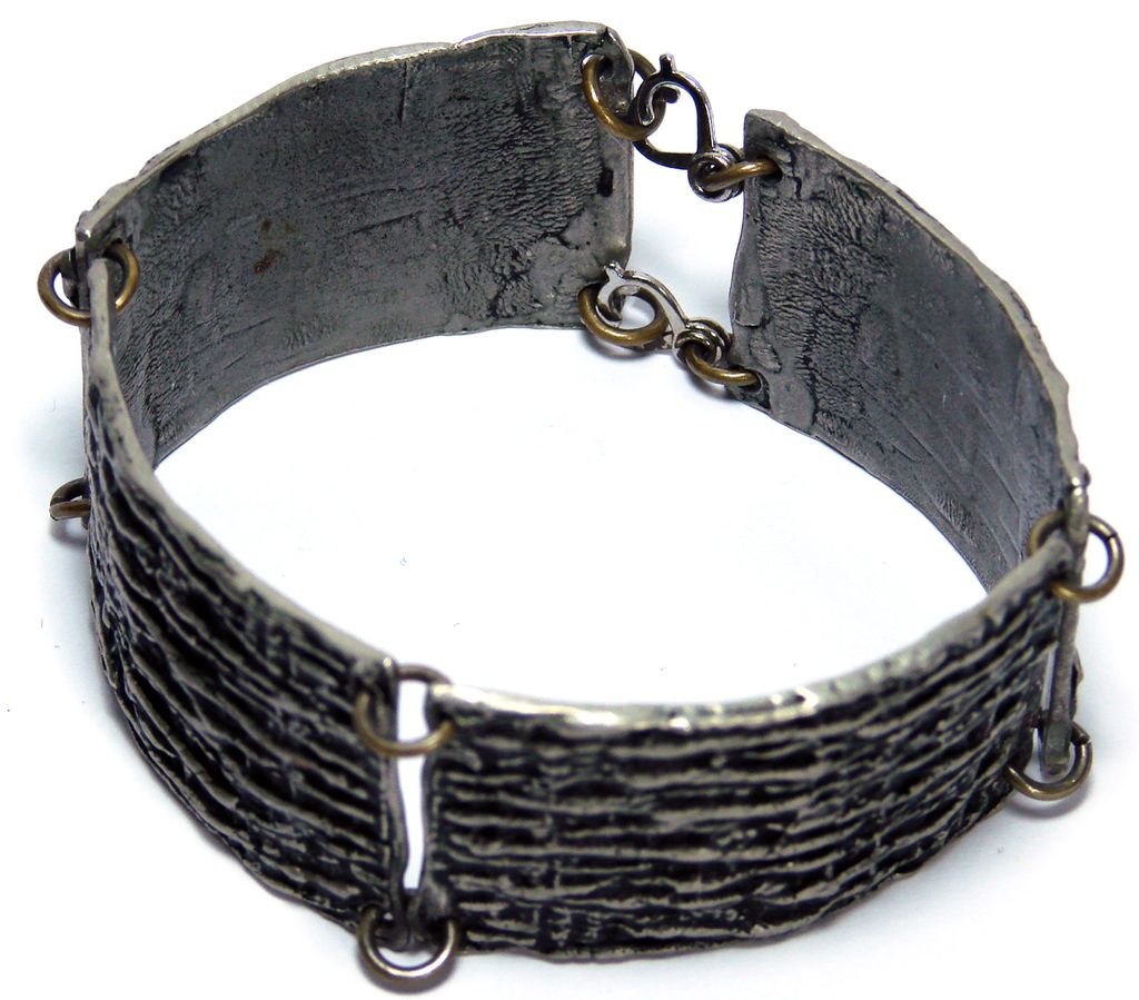 Vintage Robert Larin Brutalist Bracelet // Modernist Pewter 1960s 70s Vintage Robert Larin Brutalist Bracelet // Modernist Pewter 1960s 70s