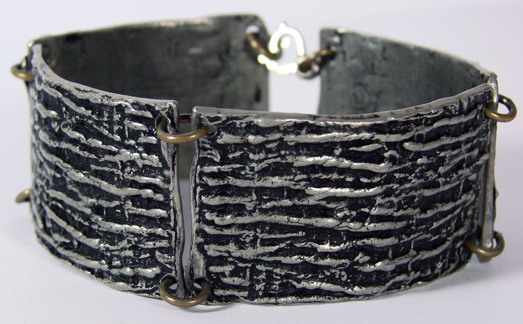 Vintage Robert Larin Brutalist Bracelet // Modernist Pewter 1960s 70s Vintage Robert Larin Brutalist Bracelet // Modernist Pewter 1960s 70s