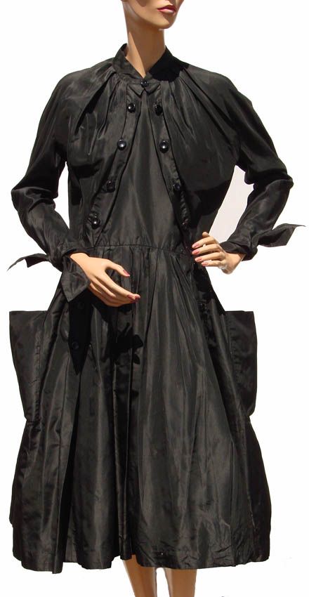 Vintage 50s Christian Dior New Look Dress // 1950s Black Silk Taffeta Ladies Size Medium Vintage 50s Christian Dior New Look Dress // 1950s Black Silk Taffeta Ladies Size Medium