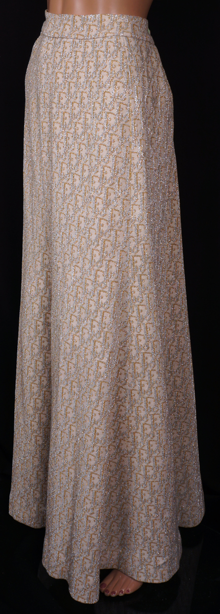 1970s Christian Dior Diorling Skirt & Sweater Lurex Dior Monogram 1970s Christian Dior Diorling Skirt & Sweater Lurex Dior Monogram