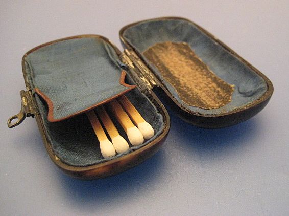 Tortoiseshell Match Case with Striker - Victorian Tortoiseshell Match Case with Striker - Victorian