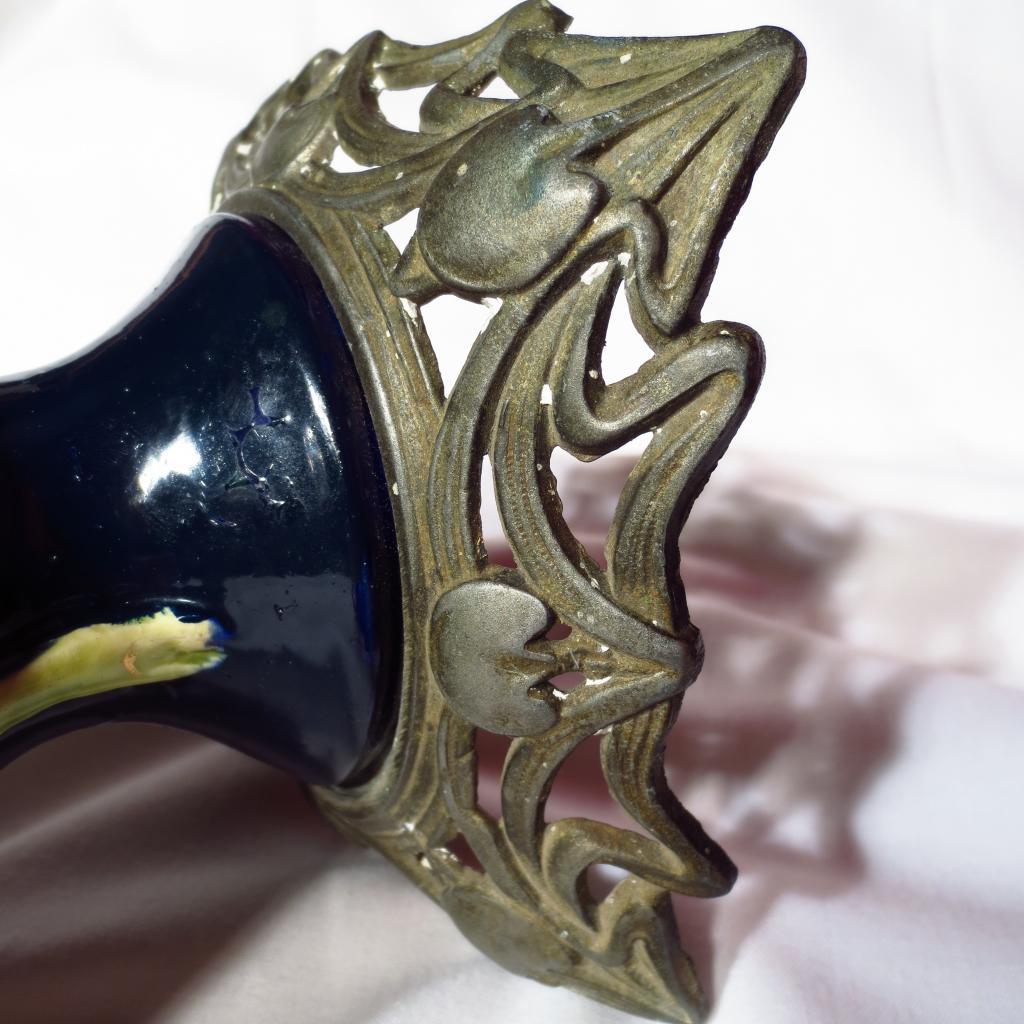 Secessionist Art Nouveau Austrian Stoneware Kerosene Lamp Base Secessionist Art Nouveau Austrian Stoneware Kerosene Lamp Base
