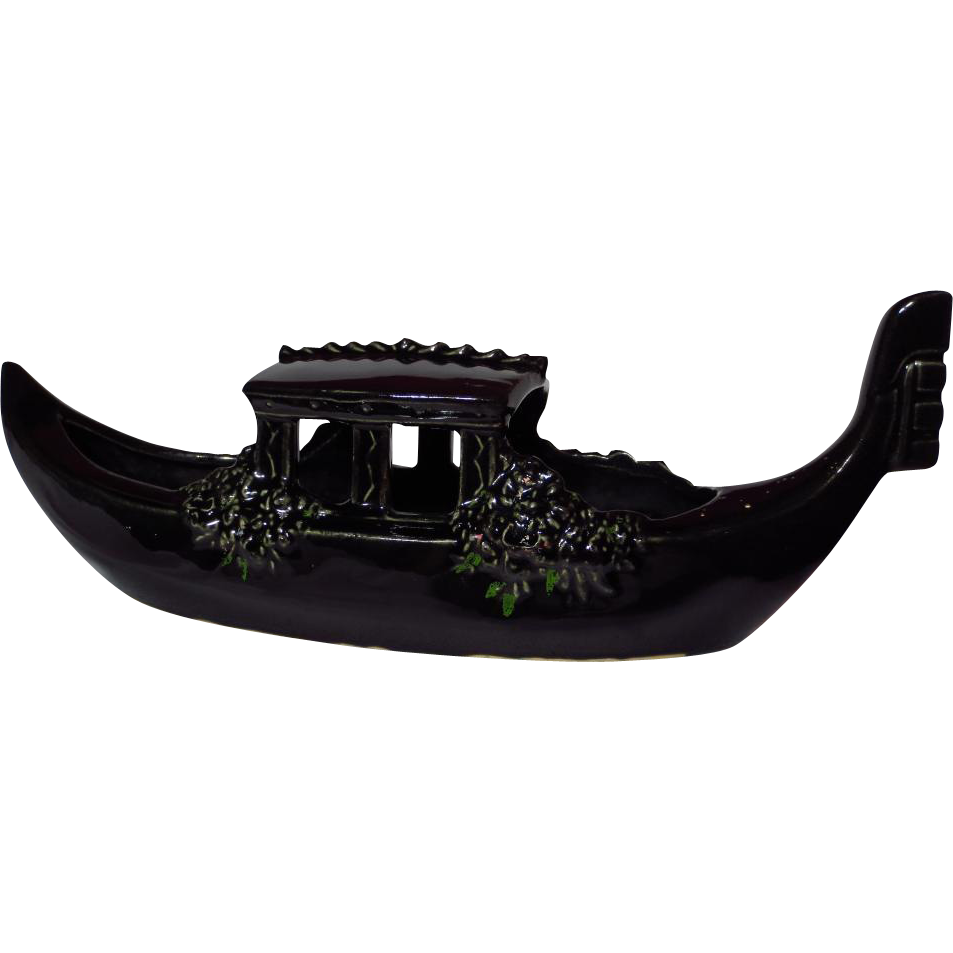 Vintage McCoy Black Gondola Candy Boat Planter from ...