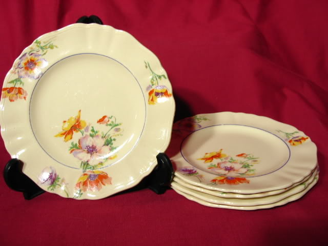J&G Meakin Sunshine Pansy Pattern Bread And Butter Plates J&G Meakin Sunshine Pansy Pattern Bread And Butter Plates
