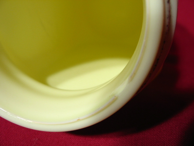 Hocking Glass Opaque Yellow Tea Canister ~ Red Lettering Hocking Glass Opaque Yellow Tea Canister ~ Red Lettering