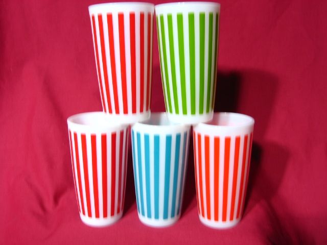 Vintage Hazel Atlas Candy Stripe Tumblers Vintage Hazel Atlas Candy Stripe Tumblers