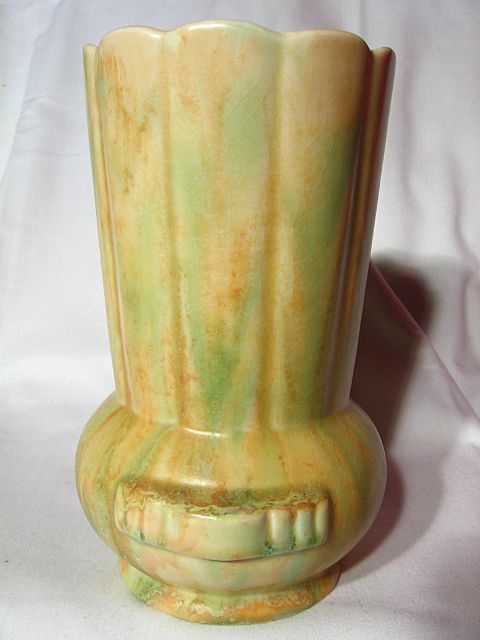 Crown Devon Blended Glaze Pleated Vase Crown Devon Blended Glaze Pleated Vase