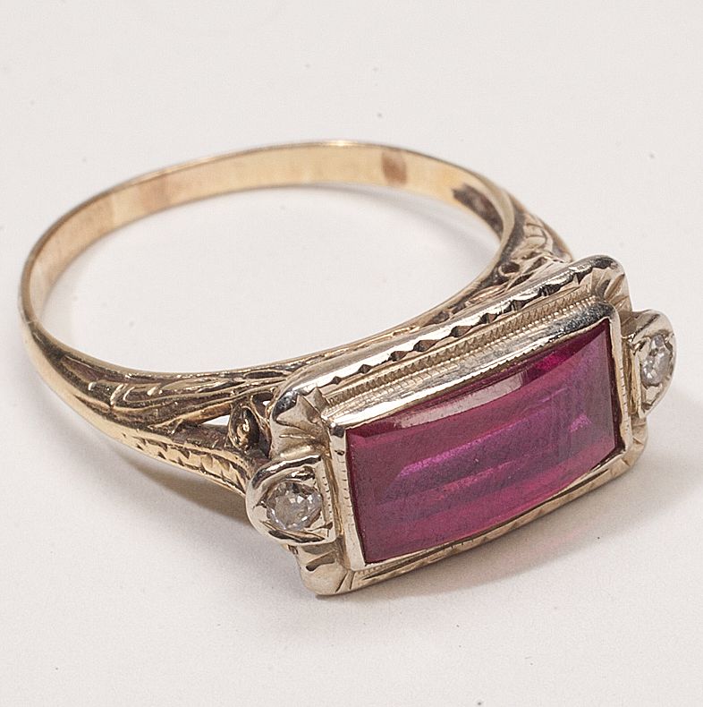 Ruby Rings on Lab Ruby Diamond Filigree Ring From Preciousandrarepieces On Ruby Lane