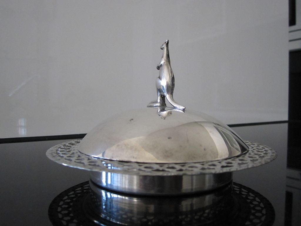 Kangaroo Butter Dish, Silver Plate, Perfection Kangaroo Butter Dish, Silver Plate, Perfection