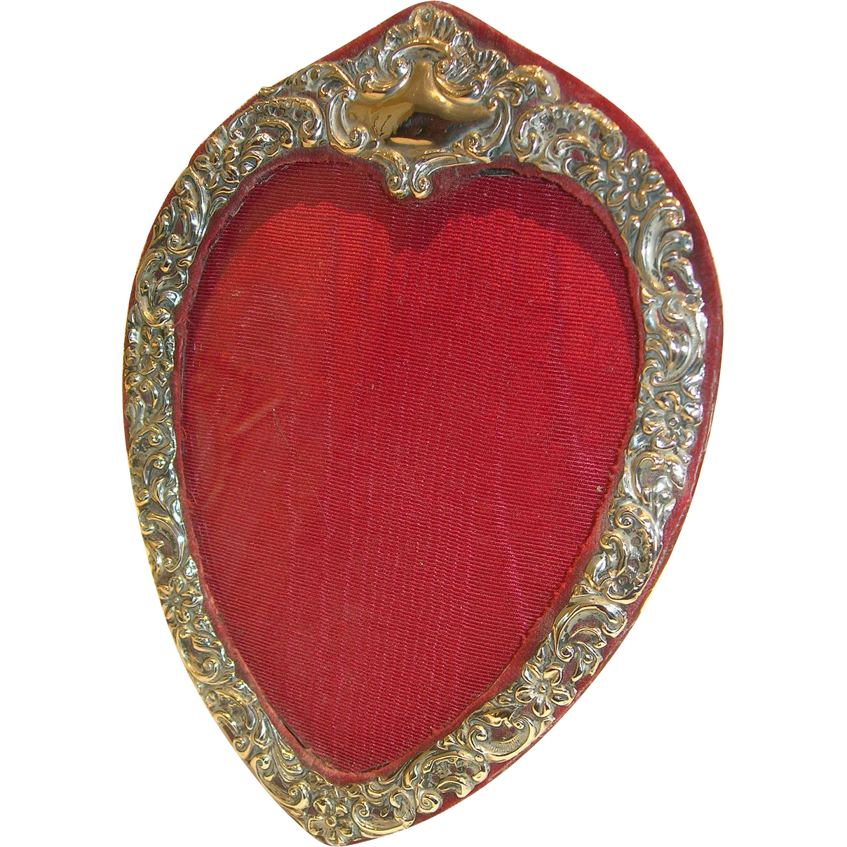 Antique English Sterling Silver Heart Shaped Photograph Frame - Edwardian Antique English Sterling Silver Heart Shaped Photograph Frame - Edwardian