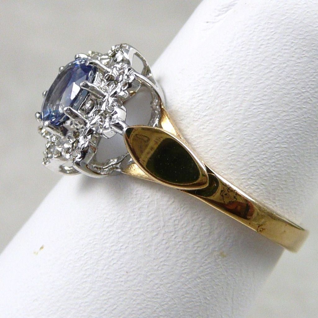 English 9ct Gold Sapphire and Diamond Ring English 9ct Gold Sapphire and Diamond Ring