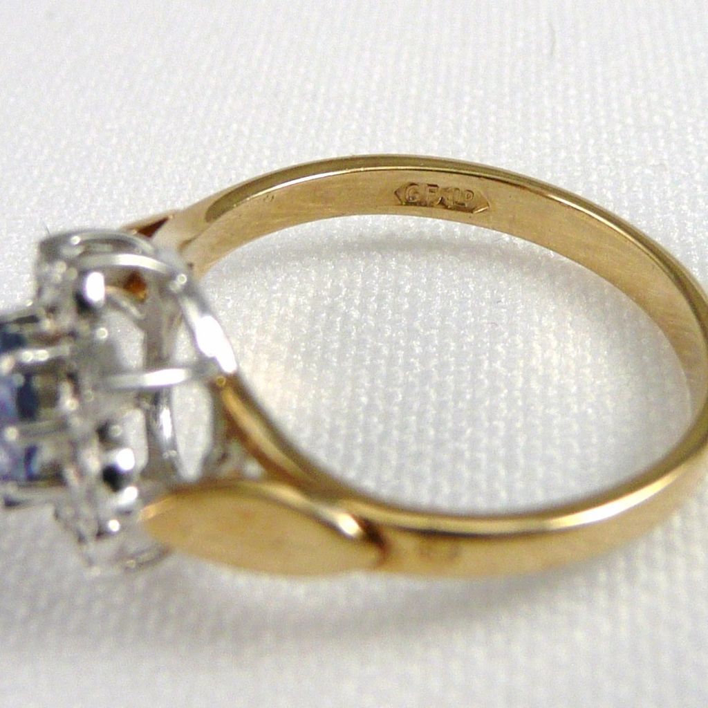 English 9ct Gold Sapphire and Diamond Ring English 9ct Gold Sapphire and Diamond Ring