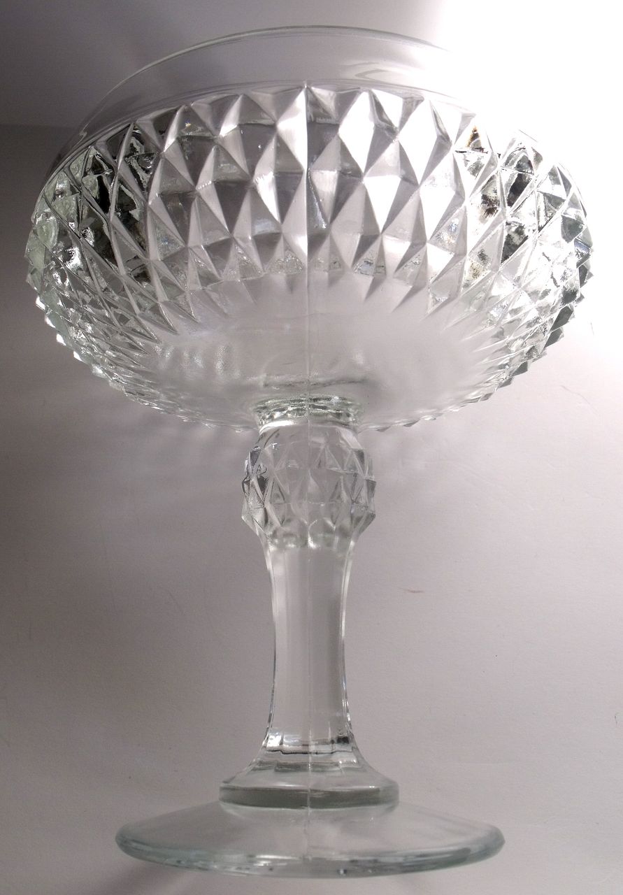 Vintage Indiana Glass Clear Diamond Point Compote Vintage Indiana Glass Clear Diamond Point Compote